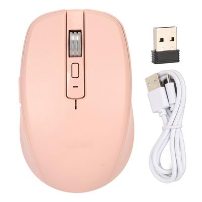 Ασύρματο Ποντίκι 2.4G Διπλής Λειτουργίας 2400 DPI Ποντίκι Bluetooth με 14 Εφέ Φωτισμού RGB για Φορητό Υπολογιστή για Windows για OS X Ροζ