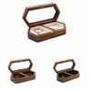 Square Mini Wood Rings Box Luxury Jewelry Organizer Simple Rings Bearer Box  Couple