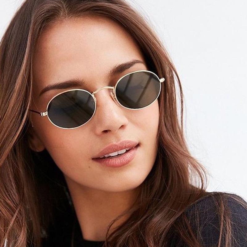 New European and American vintage oval frame sunglasses for women, colorful versatile street style sunglasses, men's glasses S