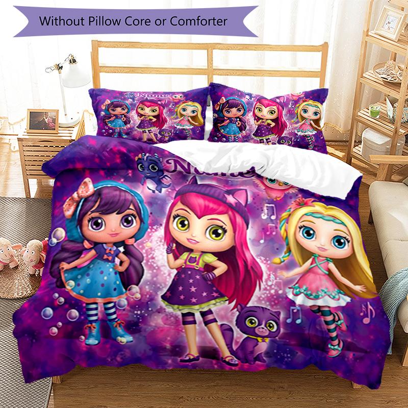 3Pcs Custom Name Little Charmers Bedding Set Duvet Cover Closure Includes 1Duvet Cover 2Pillowcases Soft And Comfortable For All Seasons