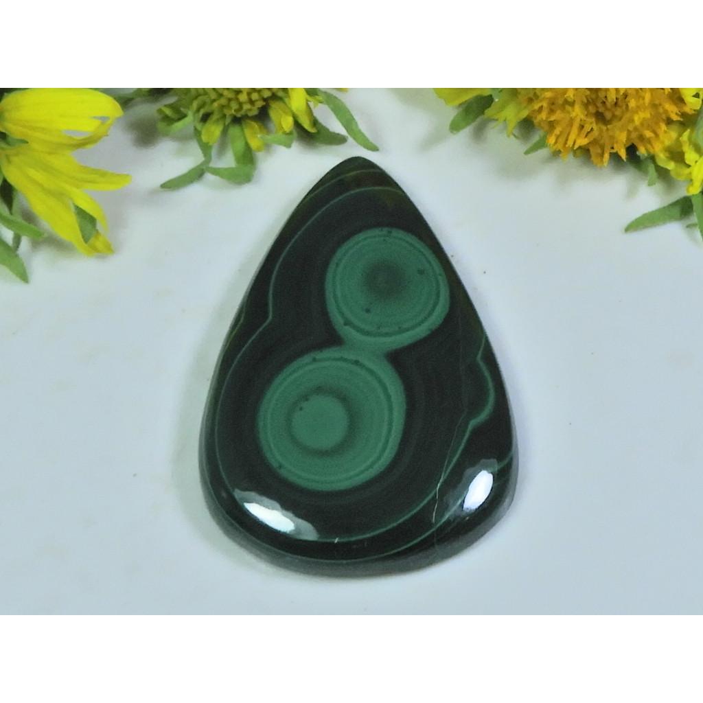AA++ Natural Green Malachite Pear Cabochon Loose Gemstone 26X40X05MM 62Cts. D-66