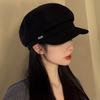 Hat women's autumn and winter new high-end cap octagonal beret showing face small painter hat