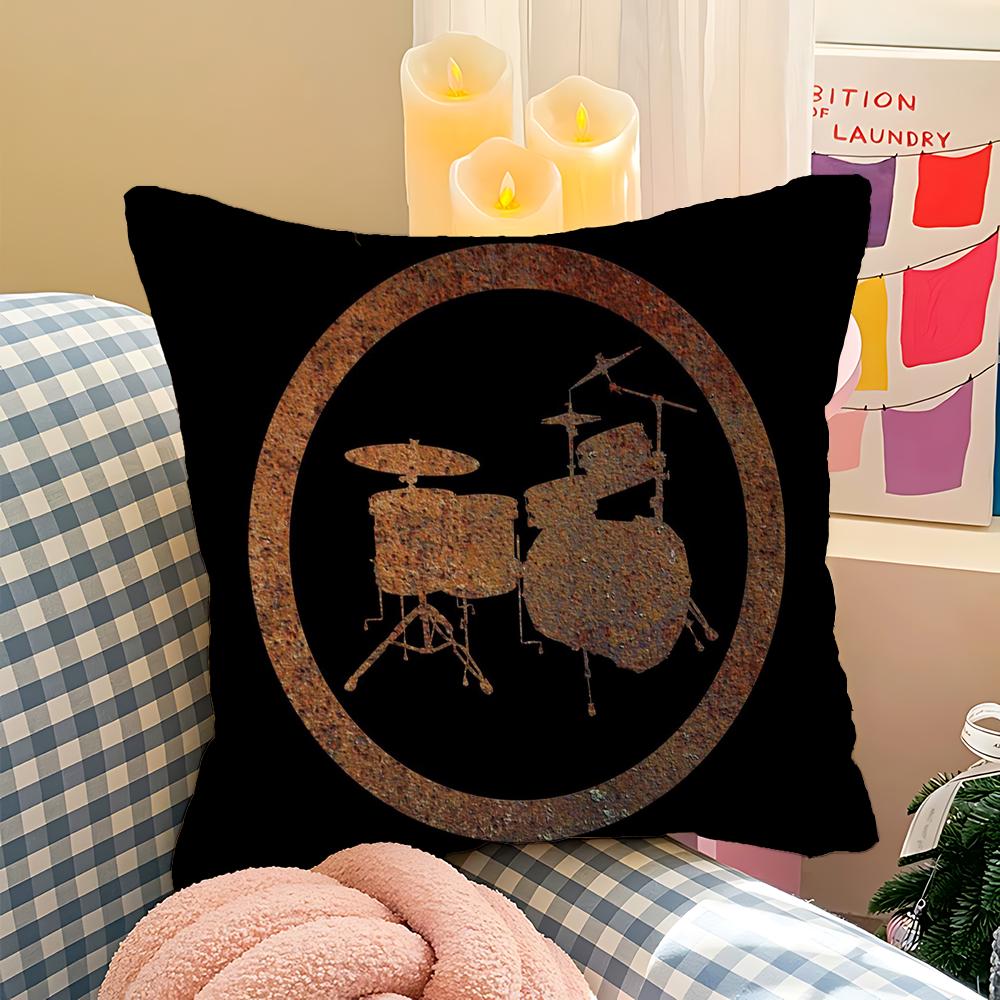 Cool Drum Kit Pillow Cushion Cover Pillowcase Living Room Sofa Home Decor Customized