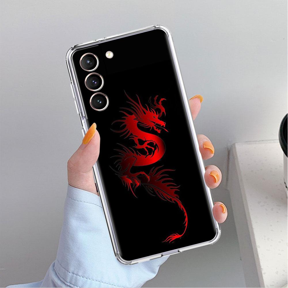 Dragon Animal Clear Case For Samsung Galaxy S22 S20 FE S21 S10 S9 Plus Note 20 Ultra 10 Lite Soft TPU Phone Shell
