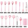 15pcs Silicone Kitchen Tools Set Non Stick High Temp Resistant Food Grade Utensils Spatulas Spoons Colander Storage Bucket