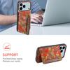 Flower Style Phone Case for iPhone 17 Pro Max 17Air 16e 16 15 Plus 14 13 12 11 Wine Cork Wood Synthetic Leather Card Slot Wallet