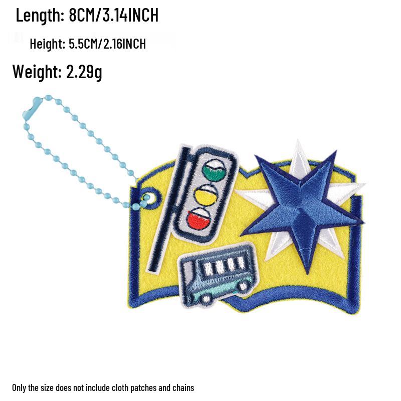 Korean INS Style Luggage Tag Keychains - DIY Anti-Lost Bag Accessory with Embroidery Blank Cloth Patch