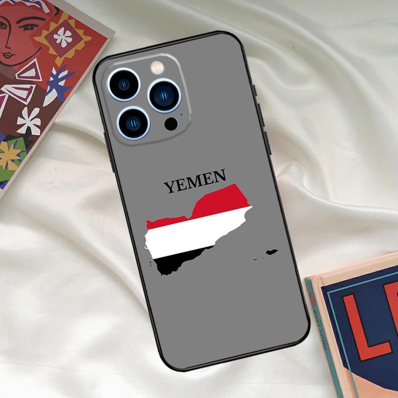 Yemen Coat of Arms Flag Phone Case For iPhone 16 15 14 12 11 13 17 Pro Max 15 16 Plus 13 Mini 16e 17 Air Funda Cover