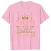 Birthday Princess Bundle Dad Mom of The Girls Birthday Party Tshirt O Neck Tops Short Sleeve White Pink Aesthetic Clothes