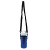 Portable Neoprene Water Bottle Cover with Zipper & Removable Strap - Blue