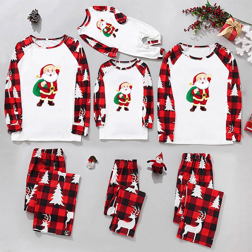 Christmas Family Matching Festive Xmas Pajamas Sets Holiday Pjs for Boys and Girls