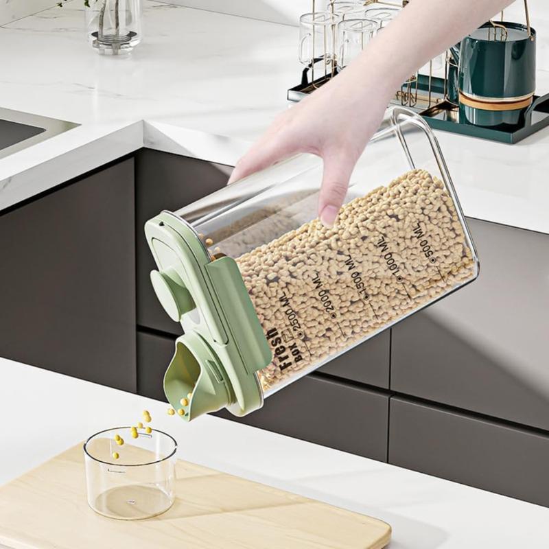 Large Capacity Sealed Grain Storage Tank - Moisture Proof Flour Rice Bucket with Pour Spout Dispenser for Dry Food