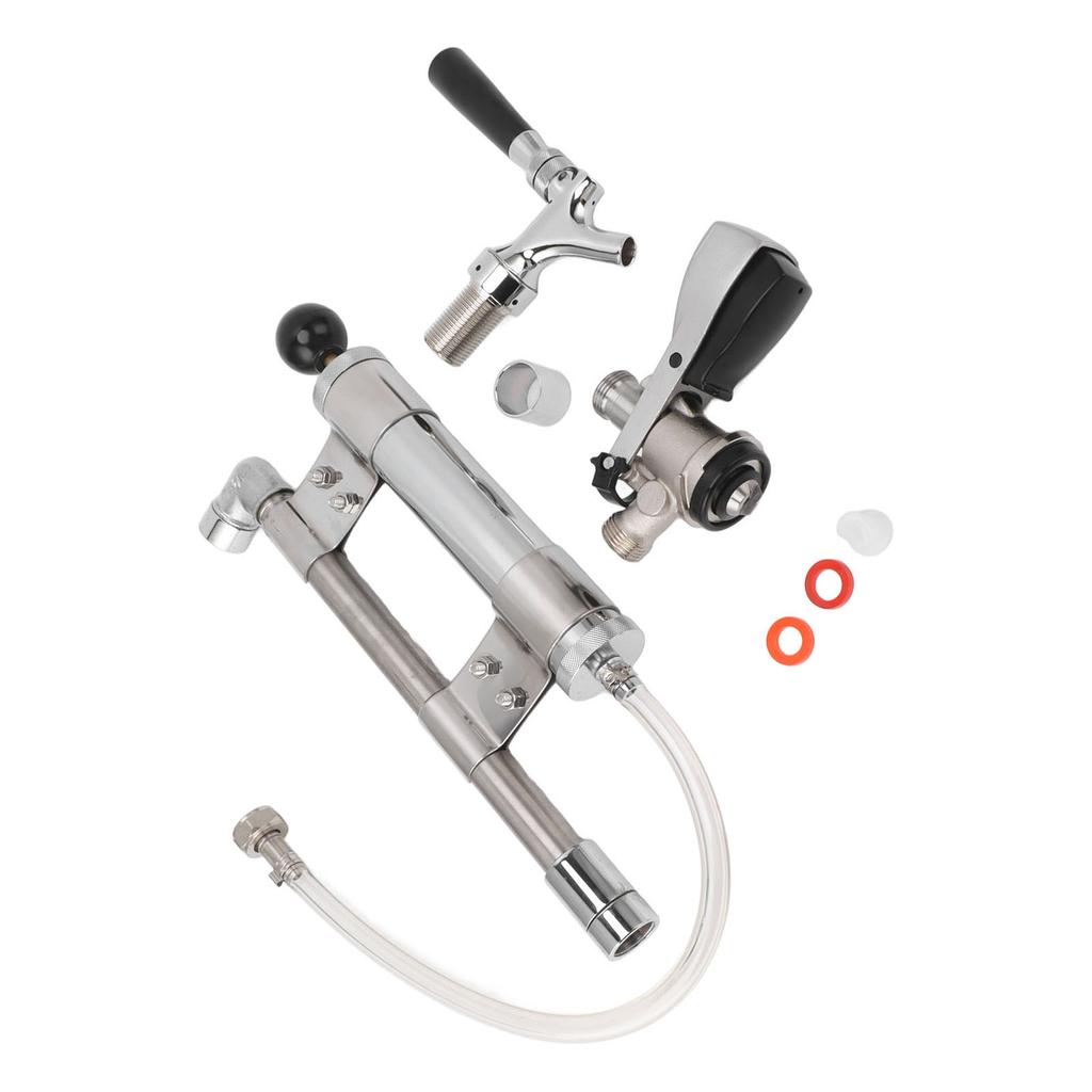 8 Inch Beer Keg Pump Assembly Stainless Steel Leakproof D Type Dispenser Keg Tap Converter for