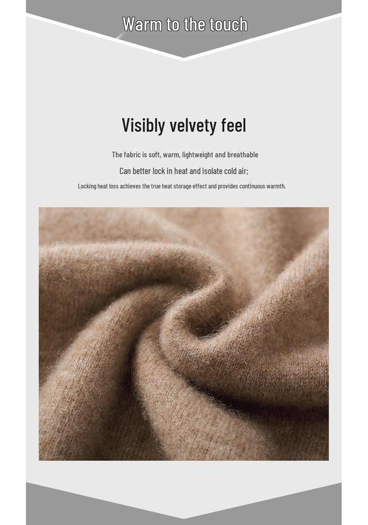 Men's Half-High Collar Wool Sweater - Thin, Warm Knitwear for Autumn/Winter