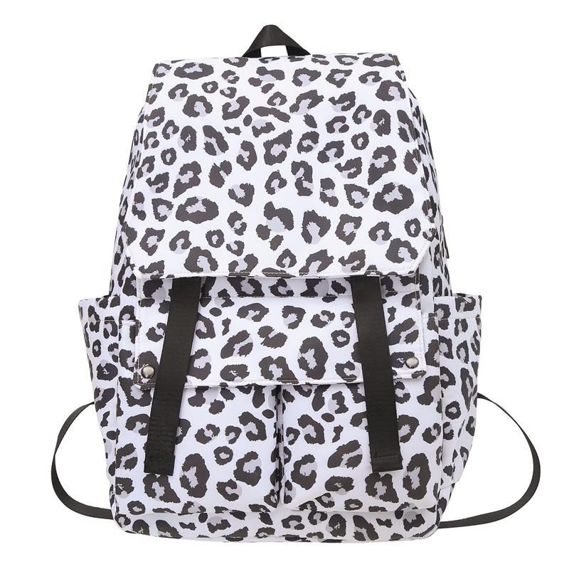 

Жіночий шкільний рюкзак великої місткості з леопардовим принтом Студентський рюкзак білий