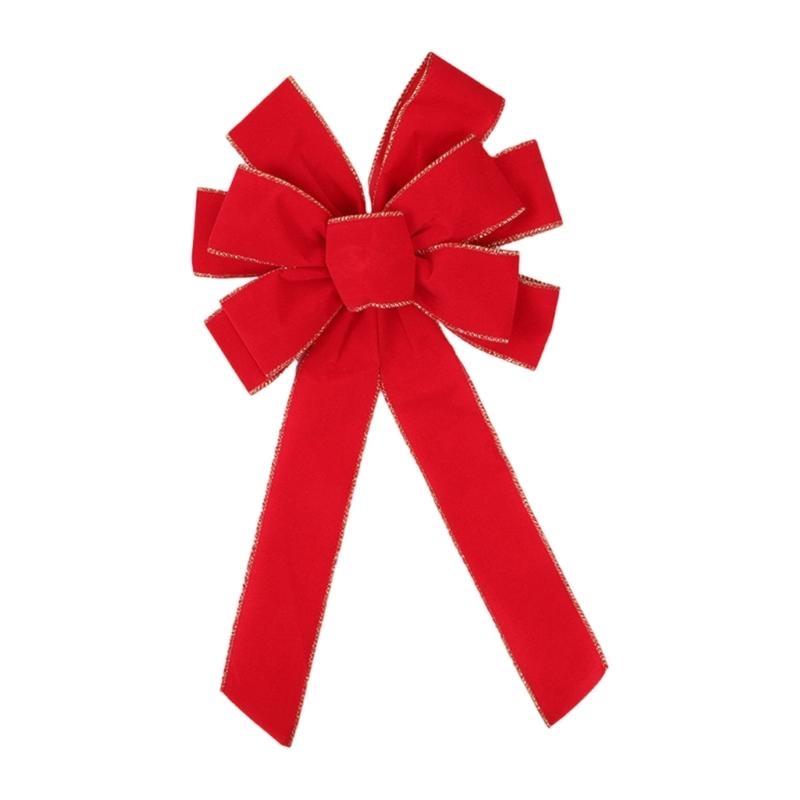 652F Christmas Bowknot Wreath Ornament Seasonal Elegant Christmas Tree Bowknot Charm for Festival Decoration Experience