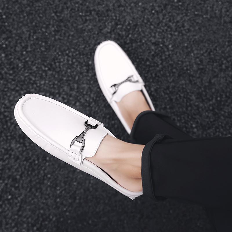 Men Leather Fashion Half Slipper New Arrival All-match Muller Shoes Summer Men Loafers Flats Slippers for Outdoor Men's Shoes