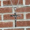 Cool Mens Stainless Steel Jesus Christ Crucifix Cross Pendant Necklace For Men