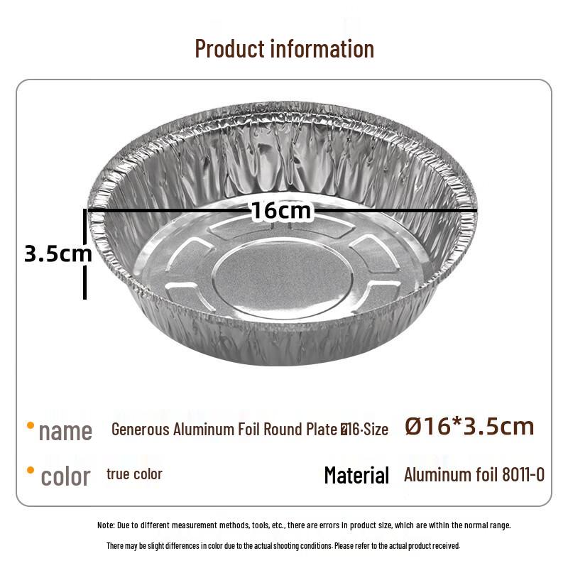Chahua 16cm Disposable Aluminum Foil Plates for Air Fryers and Baking