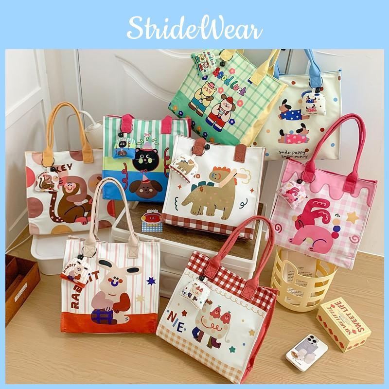 Dinosaur Cat Animal Pattern Canvas Lunch Box With Lightweight Design For School And Daycare