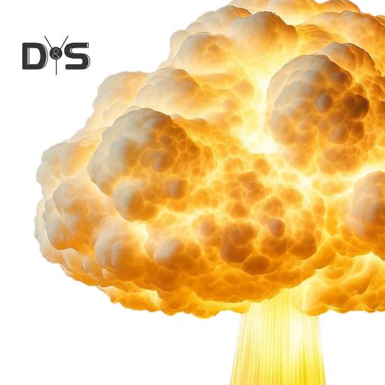 3D Mushroom Cloud Lamp Handmade Nuclear Blast Desk Lamp Lighted Mushroom Cloud Decoration Night Light for Home Desk Bedside Table