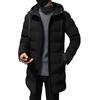 Padded-on men's medium and long winter thickened casual warm padded jacket hooded winter padded jacket