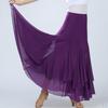 Lady Waltz Tango Smooth Mesh Ballroom Dance Costume Maxi Dress