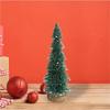 Realistic Miniature Christmas Tree Wood Base Desktop Christmas Tree Ensembles with Realistic Snowy Appearance