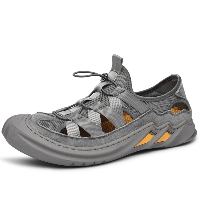Newest Men'S Shoes Hollow Breathable Men Sandals Casual Outdoor Sneakers Men Stylish Casual Suede Soft Comfortable Walking Loafers