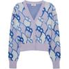 New MLB Argyle Monogram Knitwear Women's Light Purple 3FKCM0331-43CRS