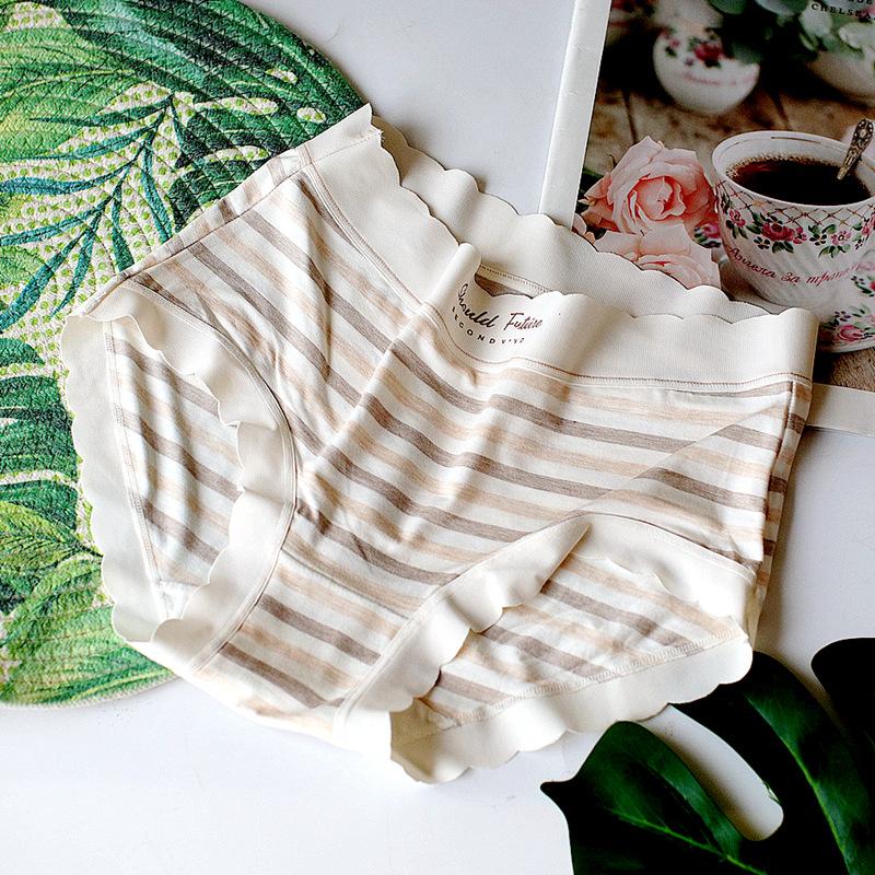 

Трусики в горошек со средней талией в полоску с запахом на бедрах Простые удобные трусы Женские треугольные брюки Нежное дышащее нижнее белье Брюки с принтом One Size