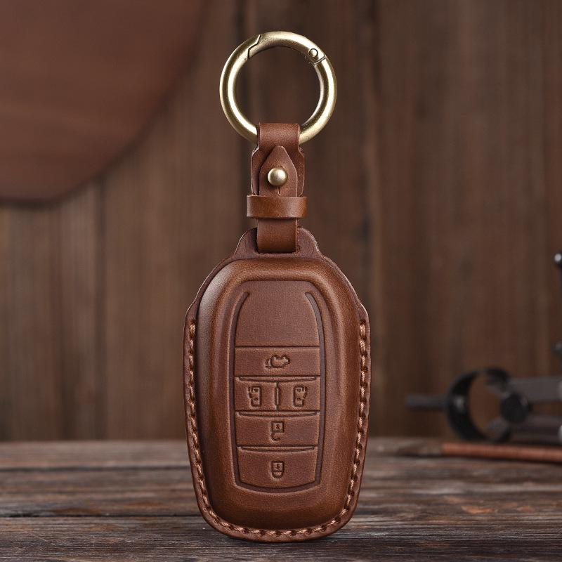 Retro Old Style Handmade Real Cowhide Car Key Cover for Toyota Bag Case