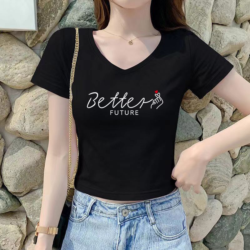 

Летняя приталенная красная футболка с коротким рукавом и V-образным вырезом на плечо в нишевом стиле Black [Be]] XL