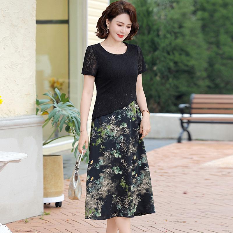 

Летнее лоскутное женское платье-двойка – Омолаживающее, стройнящее талию и выгодно подчеркивающее фигуру миди XXL (105-122 jin) зелёный