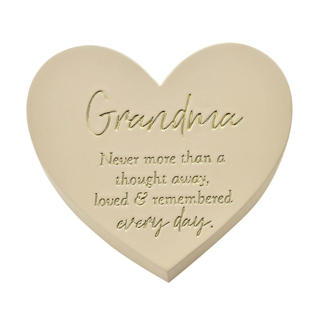 Thoughts of You Memorial Graveside Heart Plaque - Grandma