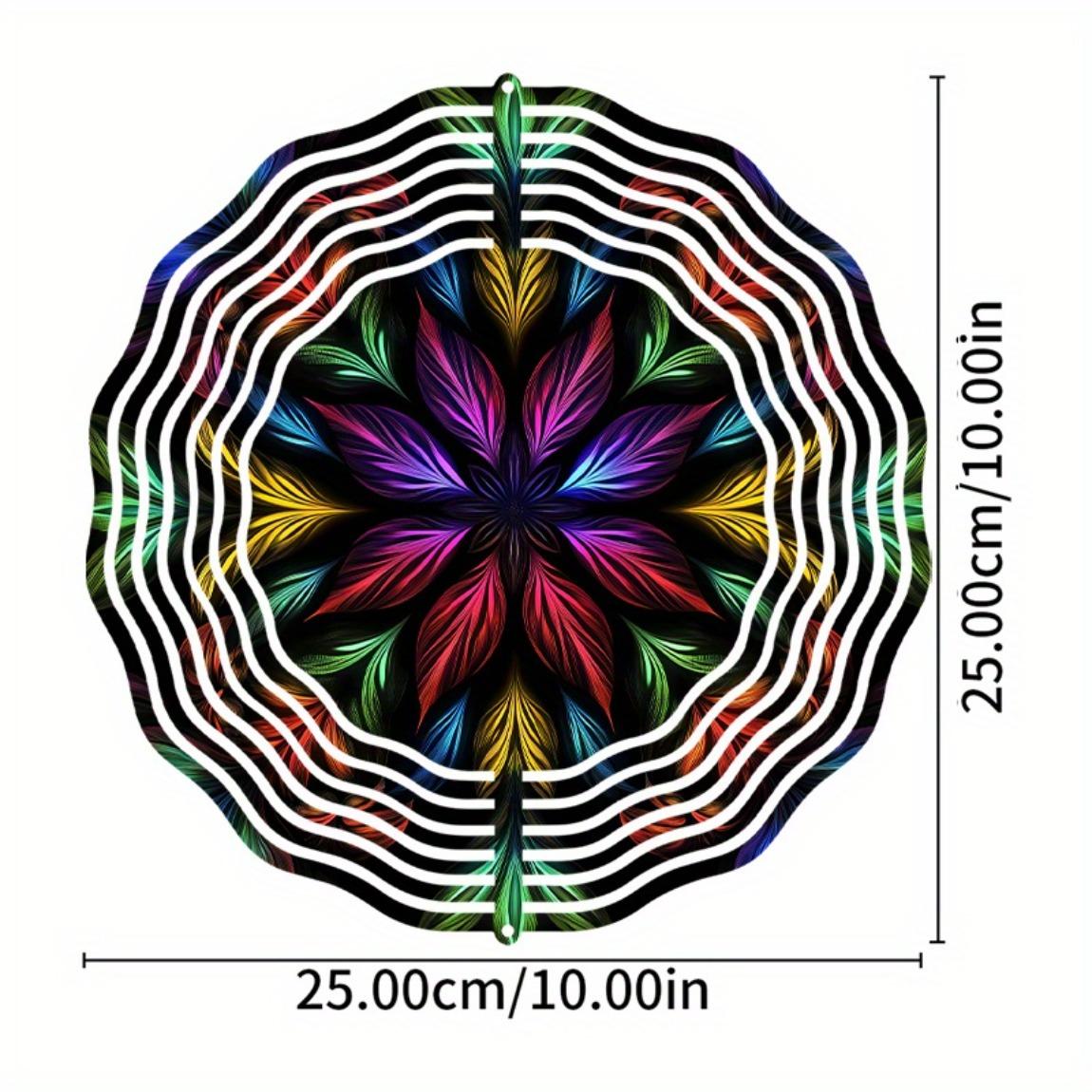 

10-дюймовый богемный ветряной спиннер, уличный декор с вращающимся на 360° крючком, идеально подходит для балкона, сада, весенне-летнего подарка для друзей, семьи 01A