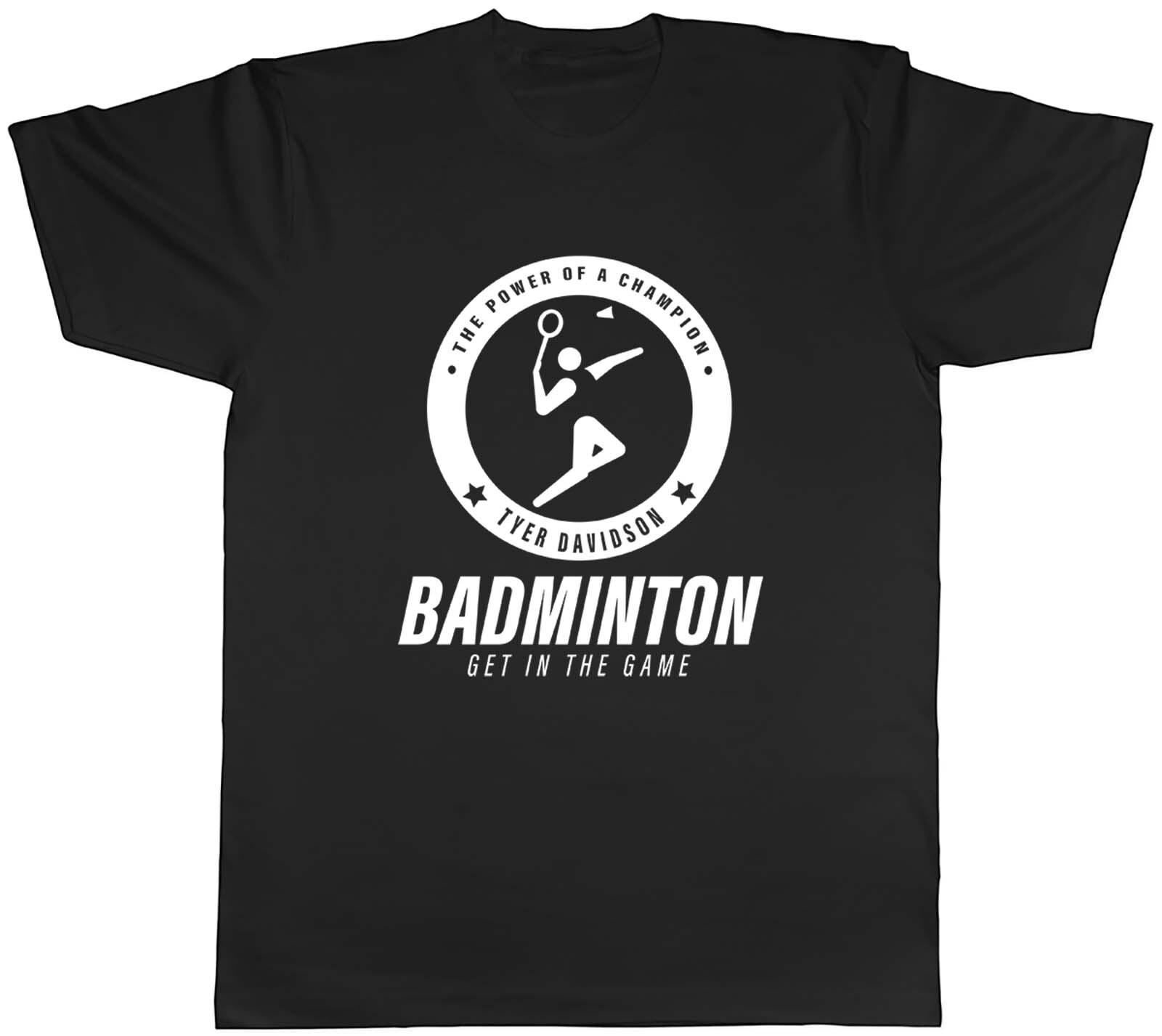 Personalised The Power Of A Champion Badminton Sport Men Unisex T-Shirt Tee Gift L
