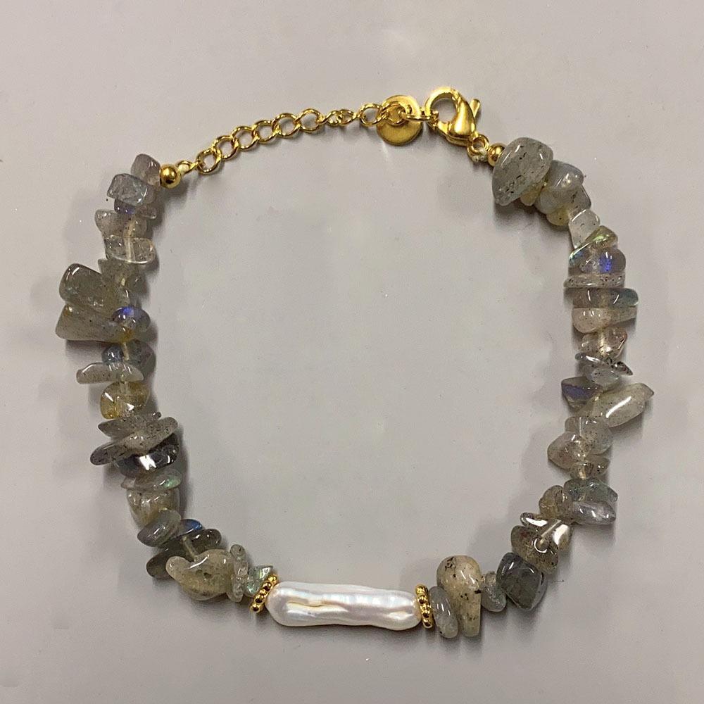 Feeling Spar Mix and Match Armband Natur Süßwasserperlen Armband Reisetrend Matching