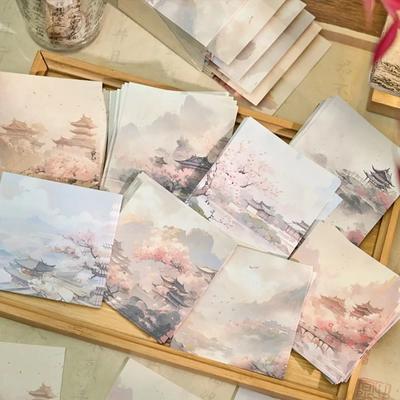 320sheet Aesthetic Classic Chinese Scrapbooking Memo Pad Vintage Palacec Mountains Non-sticky Note Student Supplies