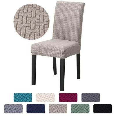 Chair Cover Jacquard Dining Spandex Elastic Stretch Slipcover For Chairs Kitchen El Banquet Home