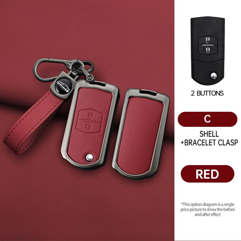 Metal Car Key Case Cover Holder Shell Fob For Mazda 3 5 6 Series M6 Rx8 Mx5 2 3 Buttons Keyless Key Protector Bag Accessories