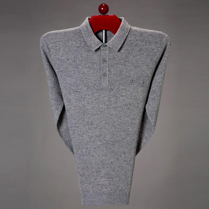 Men s Thick Warm Wool Lapel Sweater - Winter Knit Base Layer for Middle-aged Men XXX-Large