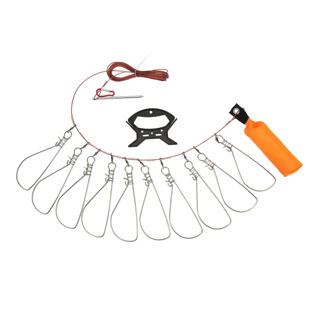 Cierre para Peces Vivos con Flotador de Espuma y Cable de Acero Hebilla de Cierre para Pesca Kit de Cuerda para Peces para Pesca al Aire Libre 10 Hebillas