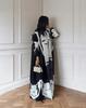 Fold Elegant Vintage Print Open Front  Miyake Abaya, Lightweight Flowy Loose Fit Women's Modest Fashion Long Kimono Cardigan