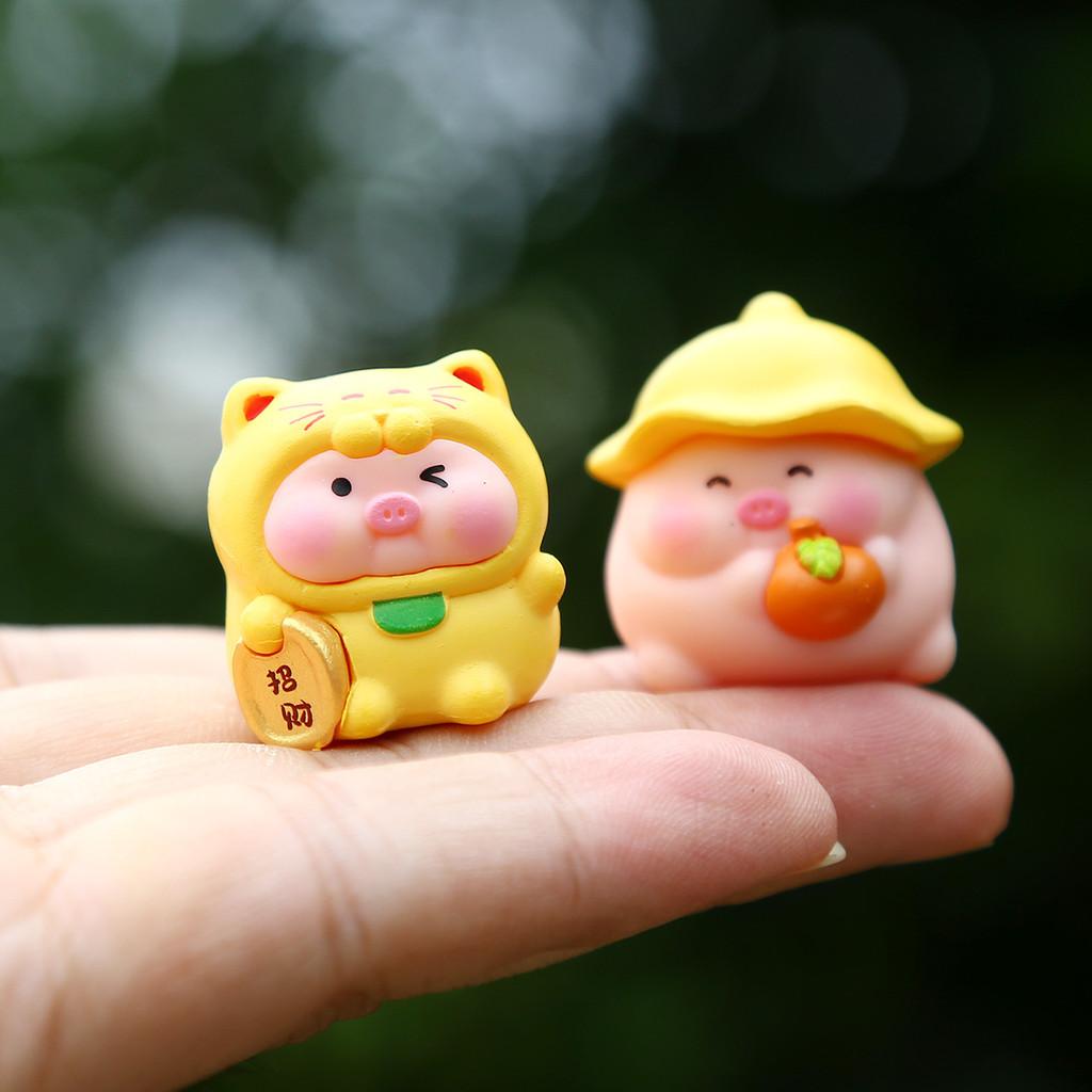 Cartoon Lucky Pig Pvc Action Figures Collectible Figurine For Collectors And Giftgiving