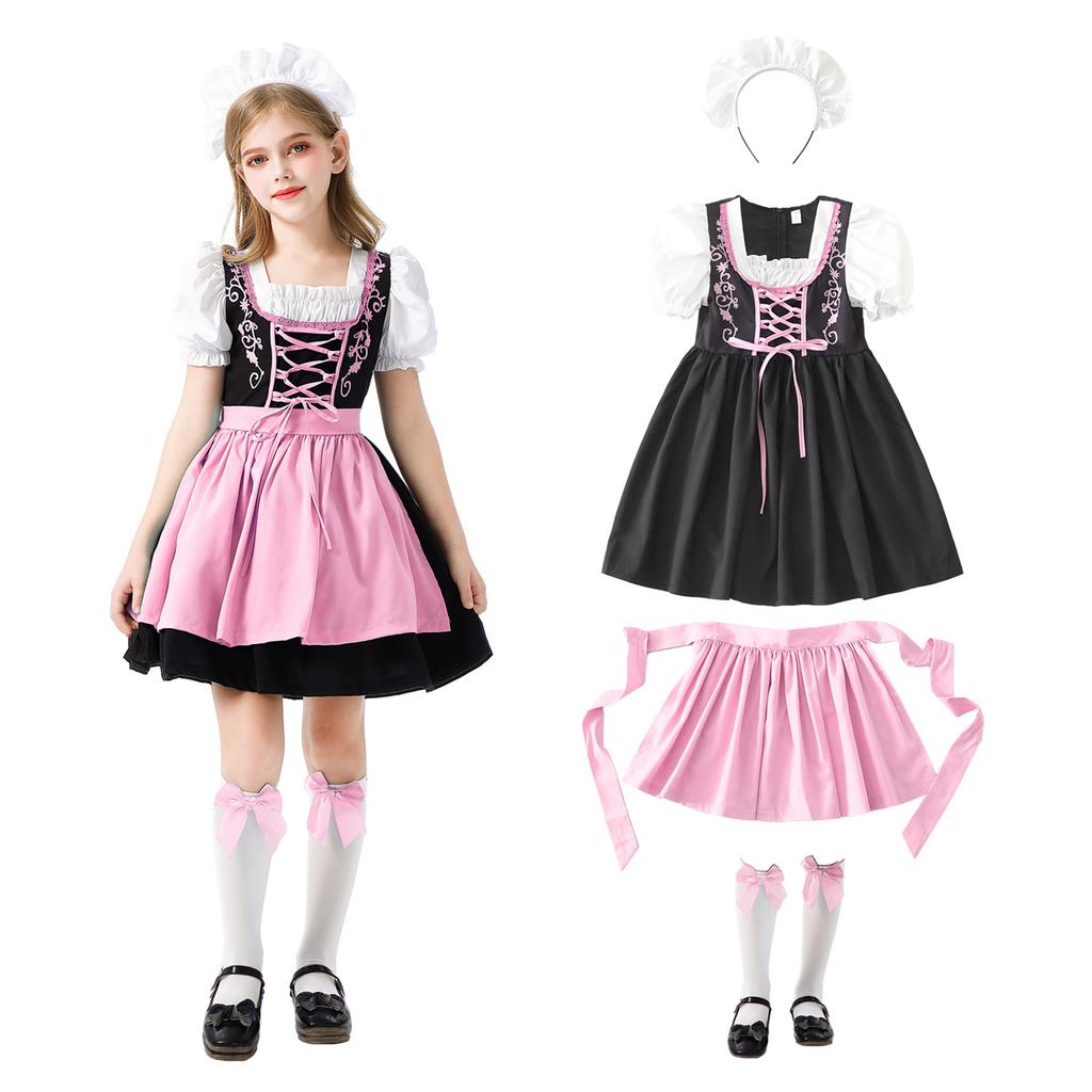 Kids German Oktoberfest Dress - Bavarian Traditional Girls Costume for Festival and Party