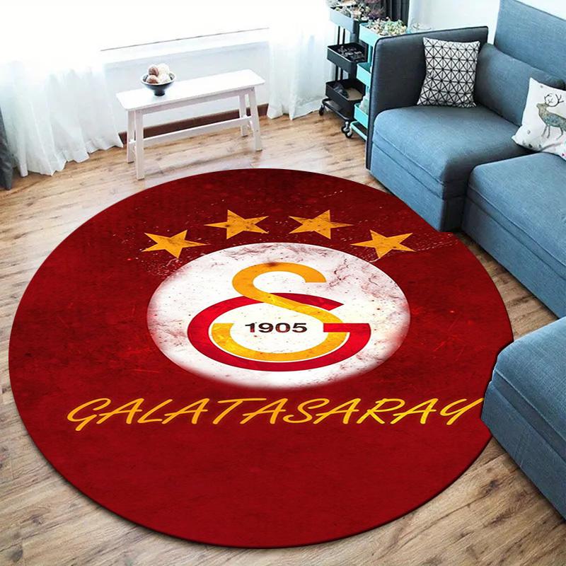Galatasaray S Round Area Rug,Carpet Rug for Living Room Bedroom Sofa Playroom Decor,Non-slip Floor Mat