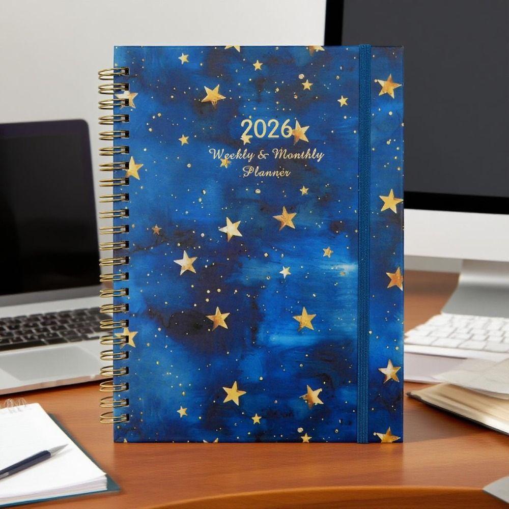 Wear-resistant 2026 Schedule Planner Notepad 12 Months Office Work Planner  Office Supplies