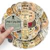 50pcs Waterproof Retro Potion Label Stickers for Journals, Phone Cases, and Suitcases