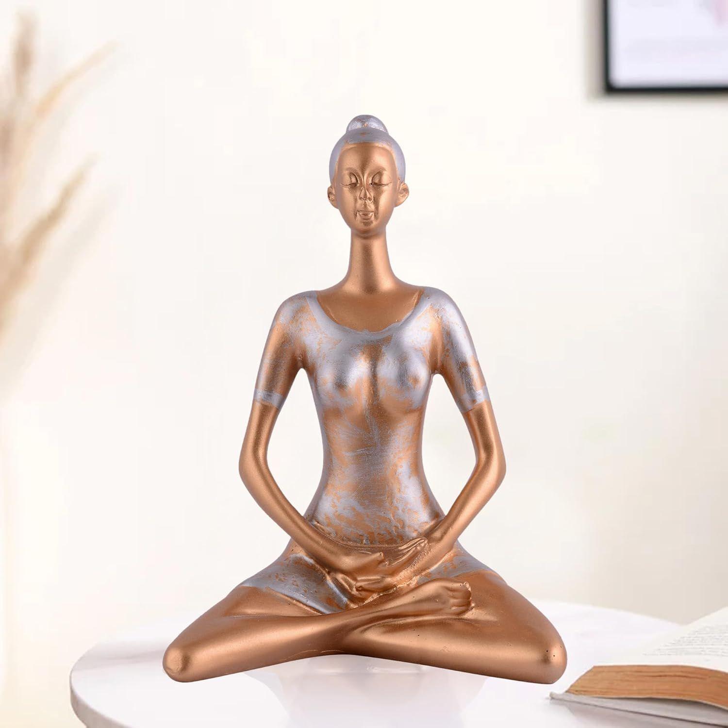 

Resin Yoga Lady Home & Office Decor Fantasy Showpiece Multicolor